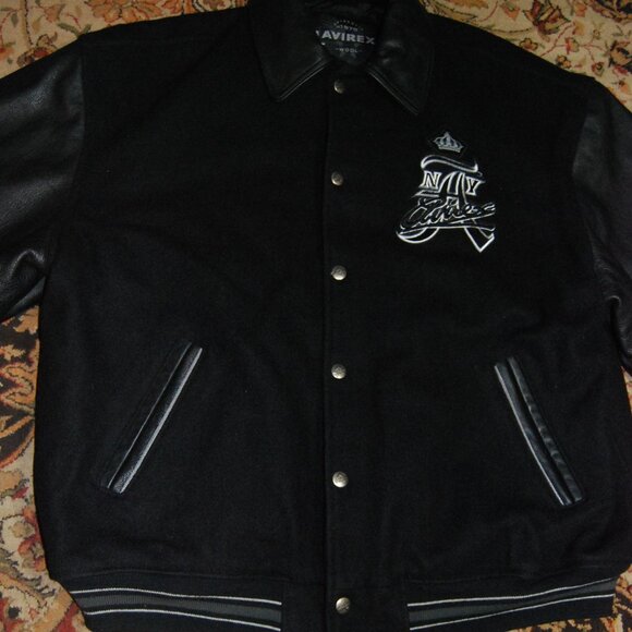 USED— Rare Vintage Avirex 90s NY Hooded American Varsity Jacket MCMLXXV club USA - Picture 8 of 16